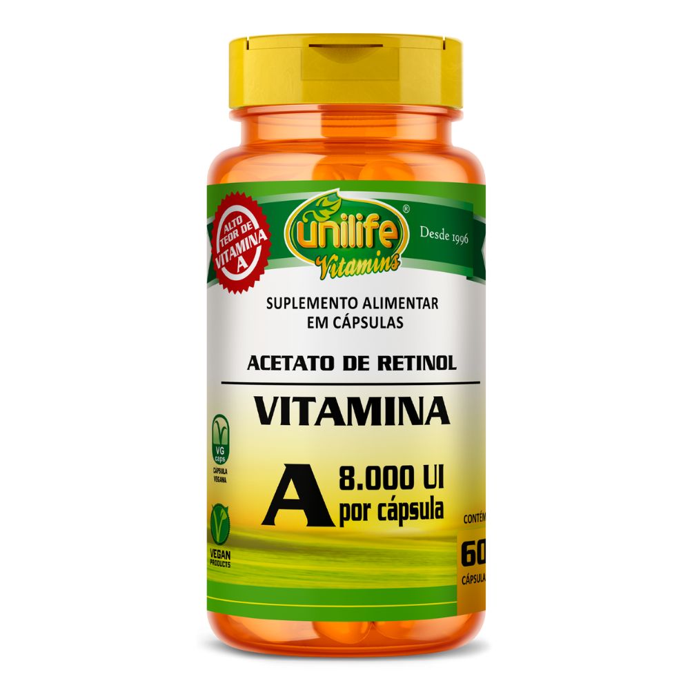 Vitamina A Retinol Unilife 60 cápsulas