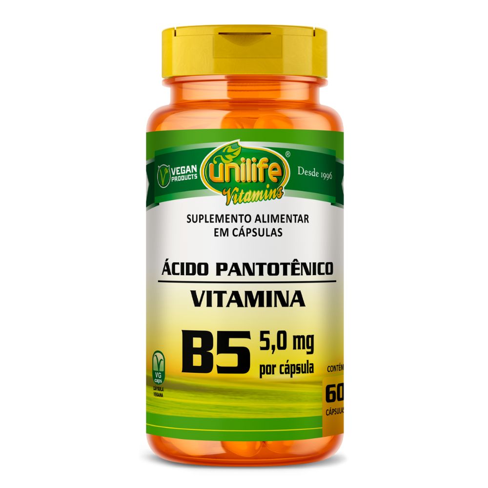 Vitamina B5 Ácido Pantotênico Unilife 60 cápsulas