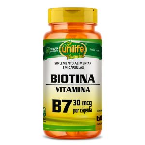 Vitamina B7 Biotina Unilife 60 cápsulas
