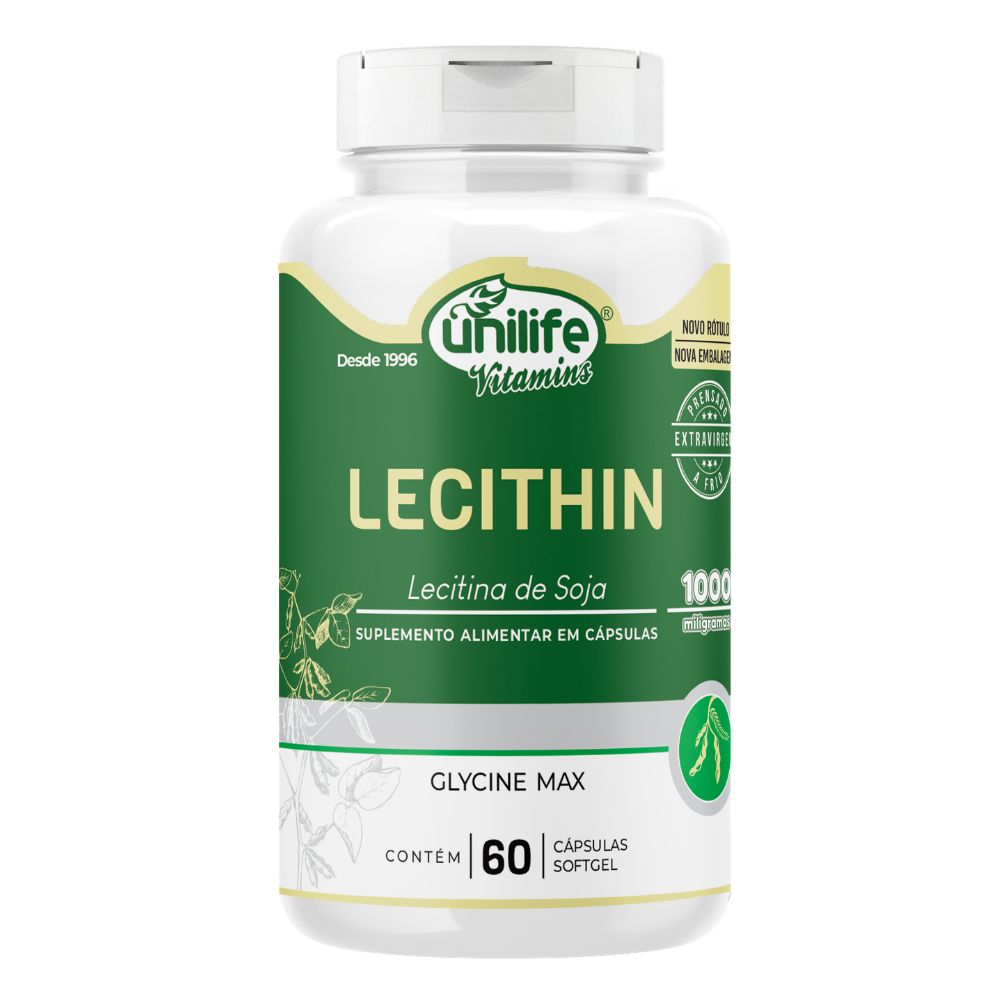 Lecitina de Soja Lecithin Unilife 60 cápsulas