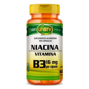 Vitamina B3 Niacina Unilife 60 cápsulas
