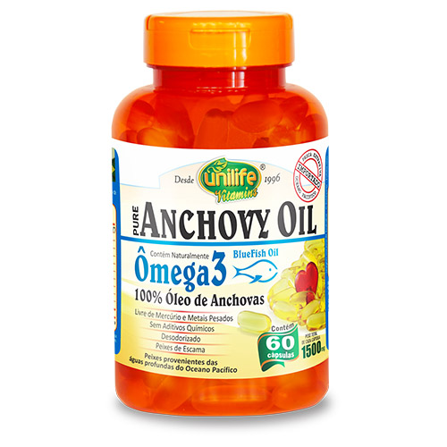 Ômega 3 Desodorizado Óleo de Anchova Unilife 60 cápsulas