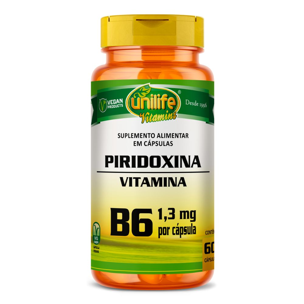 Vitamina B6 Piridoxina Unilife 60 cápsulas