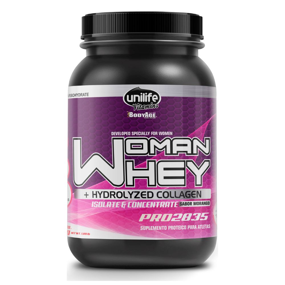 Woman Whey Isolado e Concentrado sabor Morango Unilife 900g