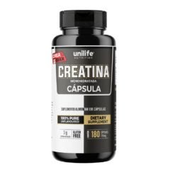 Creatina Monohidratada 100% Pura Unilife 180 cápsulas