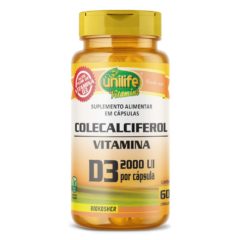 Vitamina D3 Colecalciferol Unilife 60 cápsulas