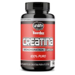 Creatina Monohidratada 100% Pura Unilife 180 cápsulas