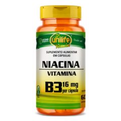 Vitamina B3 Niacina Unilife 60 cápsulas