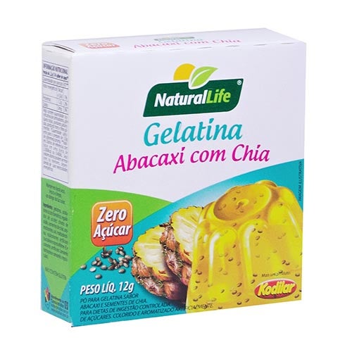 Gelatina Diet de Abacaxi com Chia Natural Life 12g