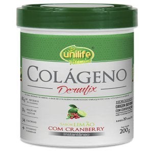 Colágeno em Pó Dermfix Sabor Limão com Cranberry Unilife 200g