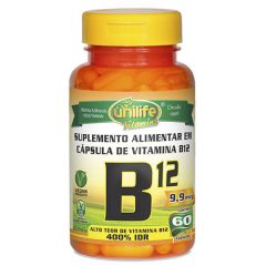 Vitamina B12 Cianocobalamina Unilife 60 cápsulas