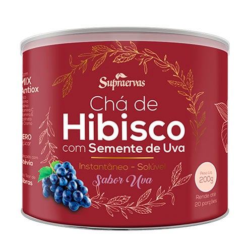 Chá de Hibisco com Semente de Uva Sabor Uva SupraErvas 200g
