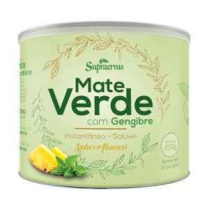 Mate Verde com Gengibre Solúvel Sabor Abacaxi SupraErvas 200g