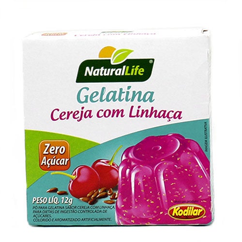 Gelatina Diet Cereja e Linhaça Natural Life 12g