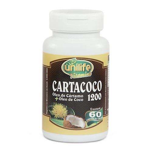 Cartacoco Óleo de Cártamo + Óleo de Coco Unilife 60 cápsulas