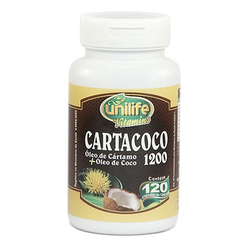 Cartacoco Óleo de Cártamo + Óleo de Coco Unilife 120 cápsulas