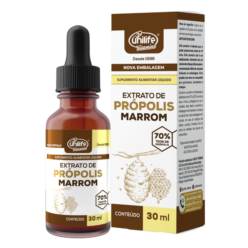 Extrato de Própolis Marrom Unilife 30ml