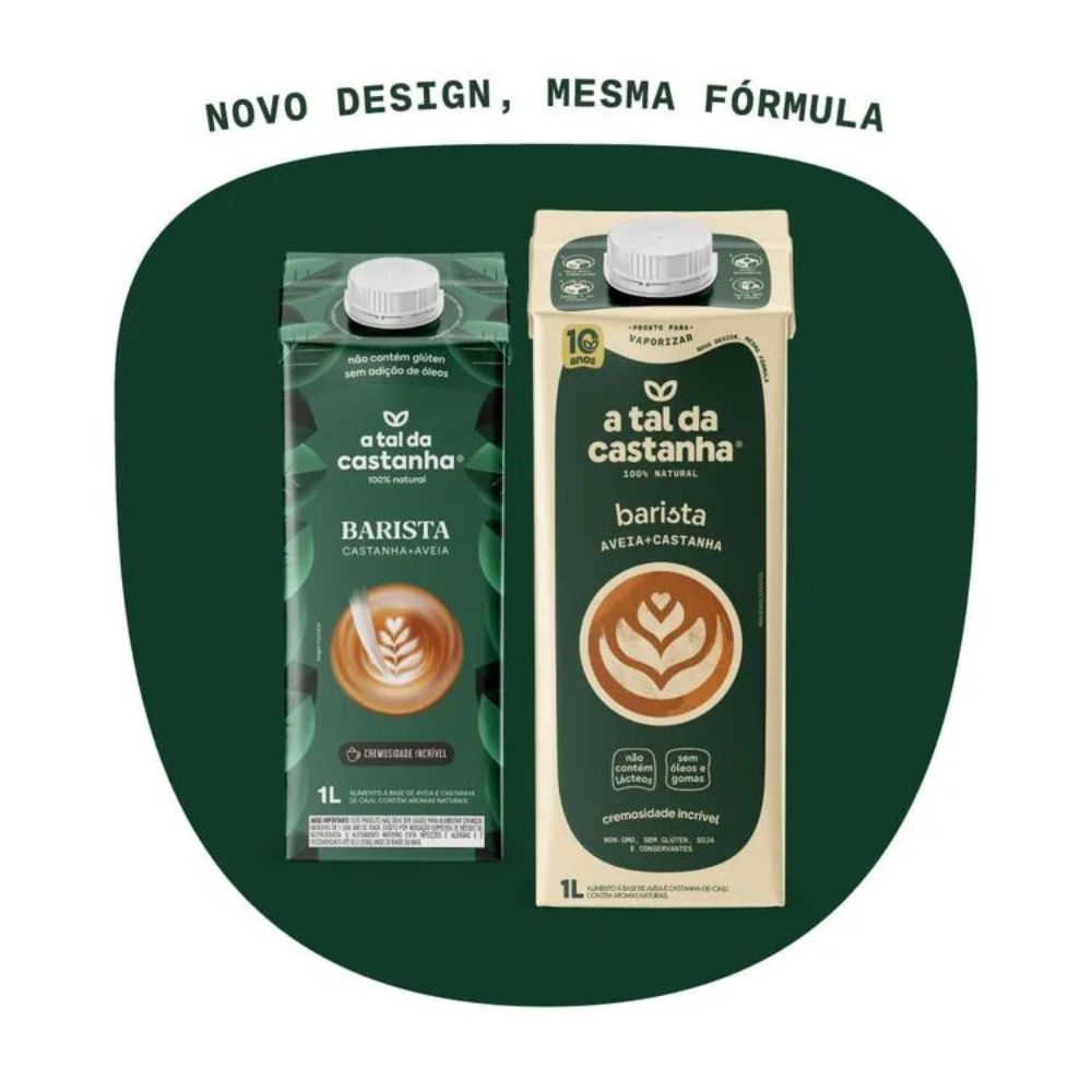Bebida Vegana para Cafés Barista Profissional A Tal da Castanha 1L - Imagem 2