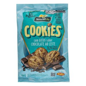Cookies de Chocolate com Gotas sabor Chocolate ao Leite Natural Life 180g