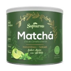 Matchá Sabor Limão com Hortelã Solúvel Supraervas 200g