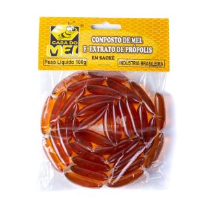 Mel com Extrato de Própolis Sachê Casa do Mel 100g