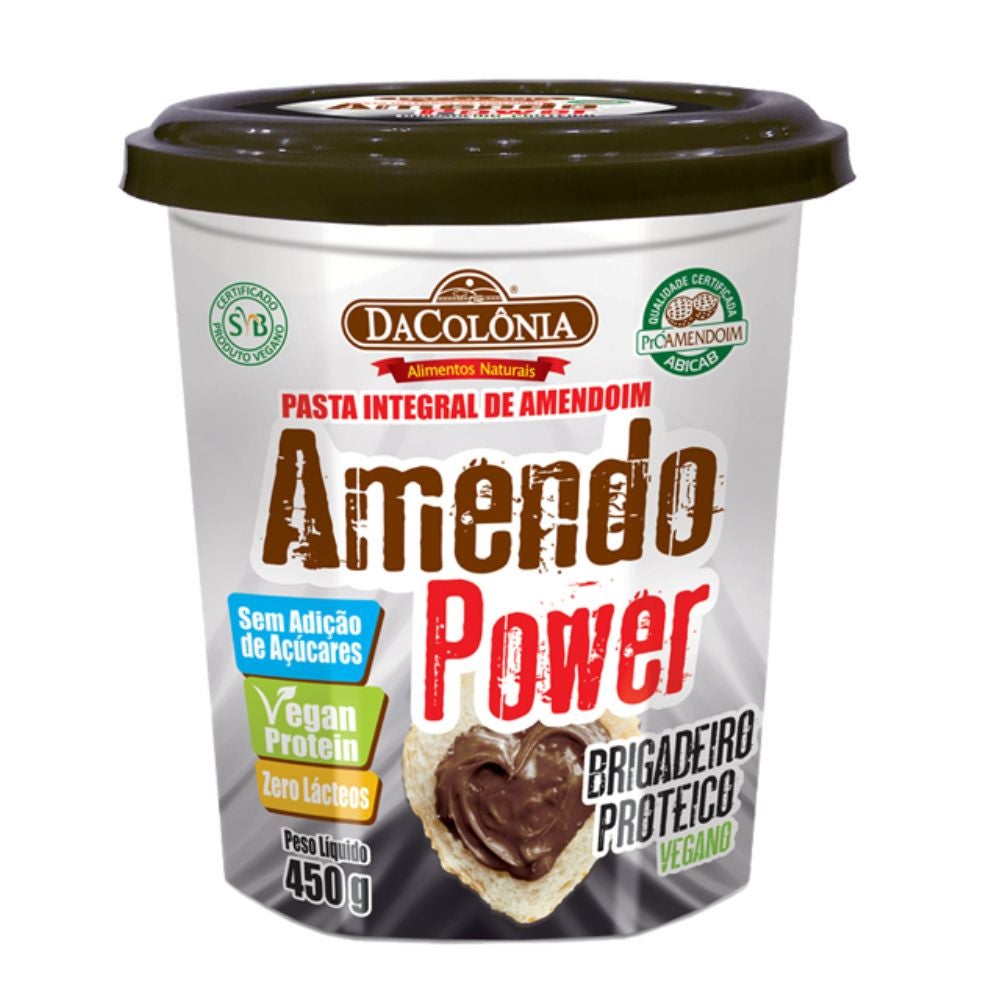 Pasta de Amendoim Amendo Power Brigadeiro Proteico DaColônia 450g