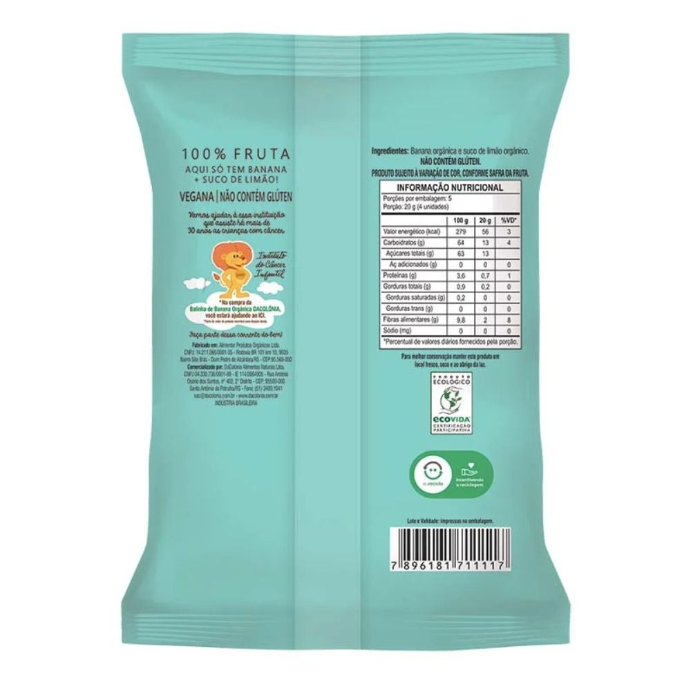 Bala de Banana Orgânica Zero DaColônia 100g - Imagem 2