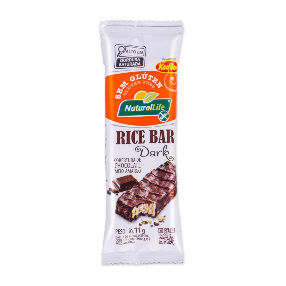 Rice Bar Dark com Cobertura de Chocolate Meio Amargo Natural Life 11g