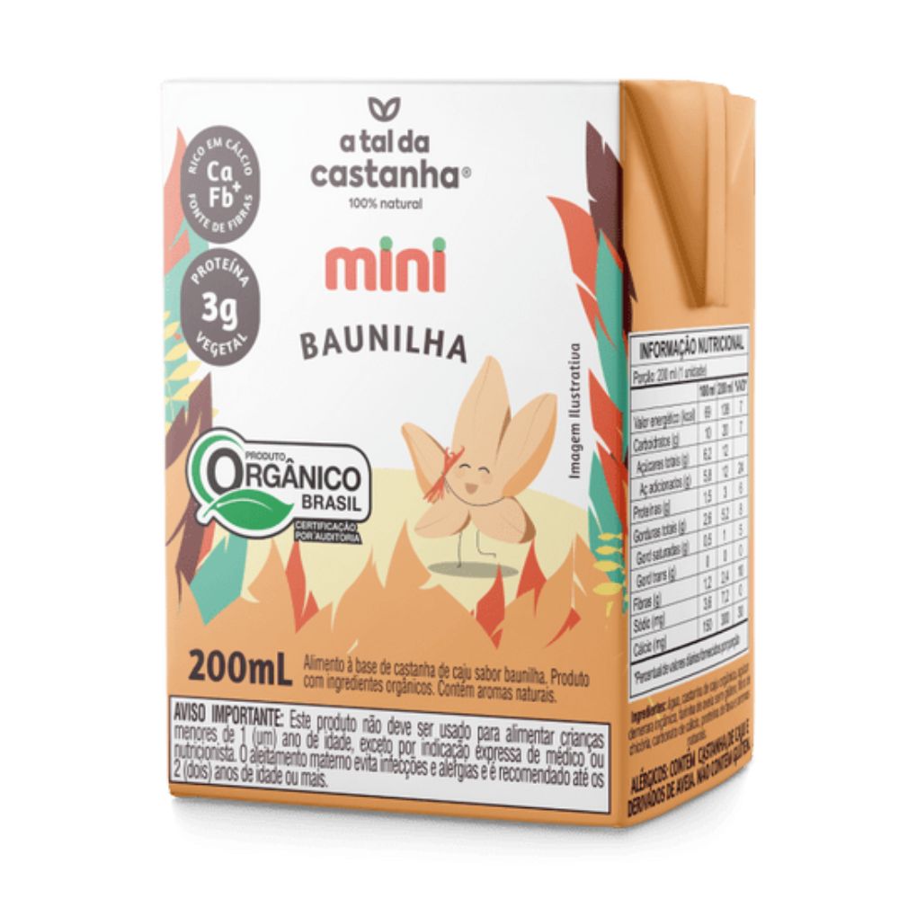 Bebida de Castanha de Caju Mini Baunilha A Tal da Castanha 200ml