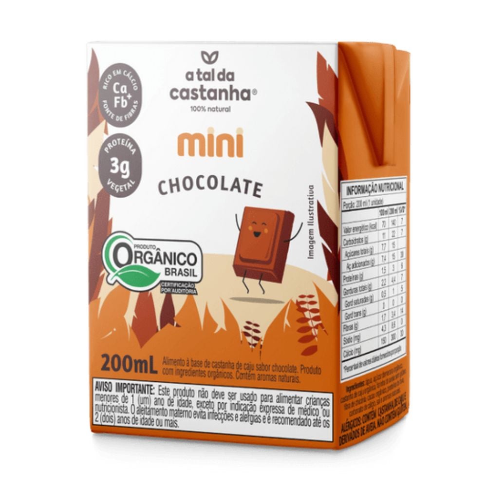Bebida de Castanha de Caju Mini Chocolate A Tal da Castanha 200ml