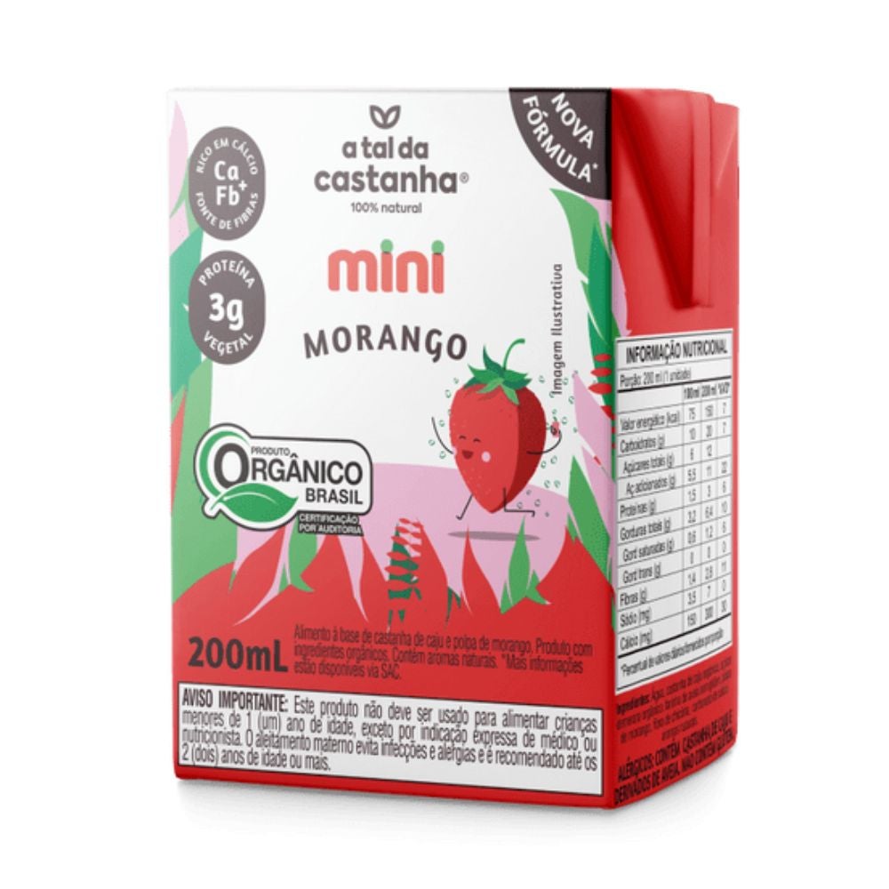Bebida de Castanha de Caju Mini Morango A Tal da Castanha 200ml