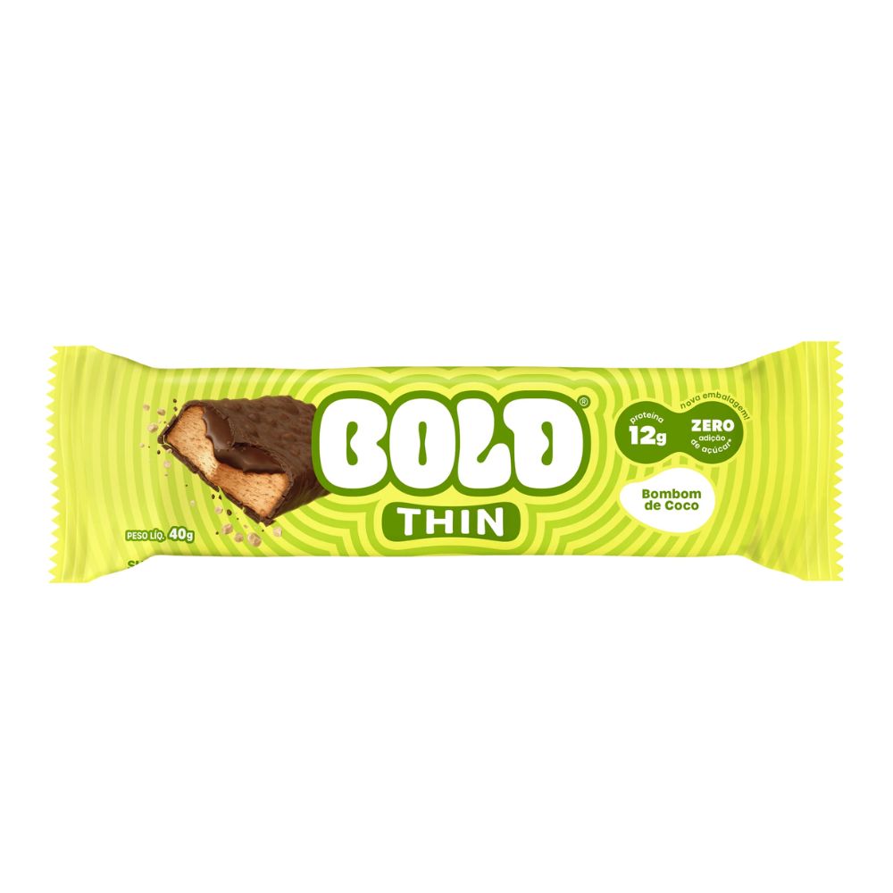 Barra de Proteína Thin Sabor Bombom de Coco Bold 40g