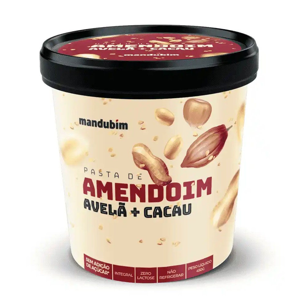 Pasta de Amendoim com Avelã e Cacau Mandubim 450g