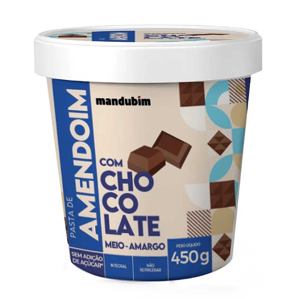 Pasta de Amendoim com Chocolate Meio Amargo Mandubim 450g