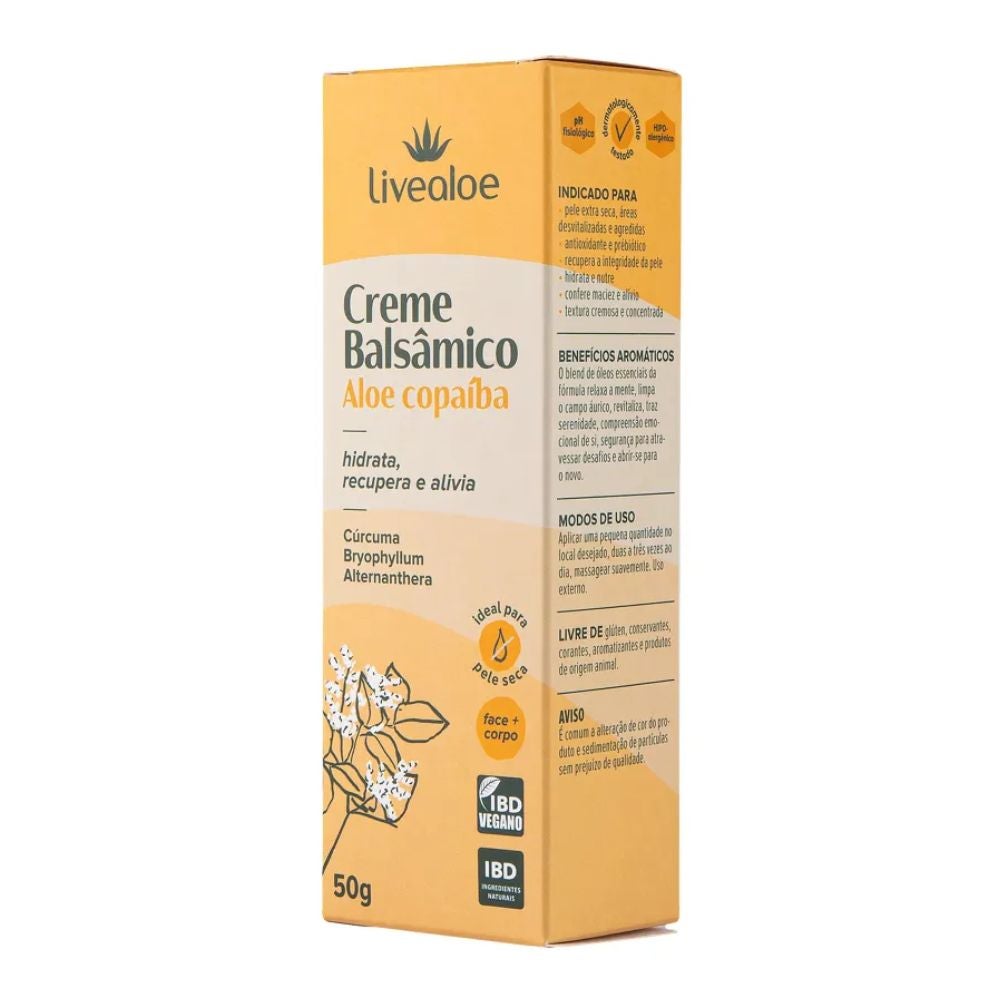 Creme Balsâmico Aloe Vera e Copaíba Livealoe 50g - Imagem 2
