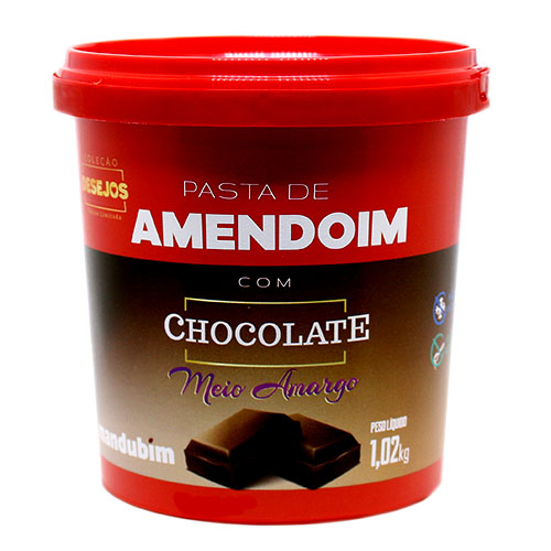 Pasta de Amendoim com Chocolate Meio Amargo Mandubim 1,02 Kg