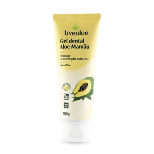 Gel Dental Natural Aloe Mamão (Sem Flúor) Livealoe 100g