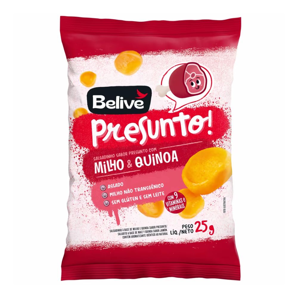 Salgadinho de Milho e Quinoa Sabor Presunto Belive 25g