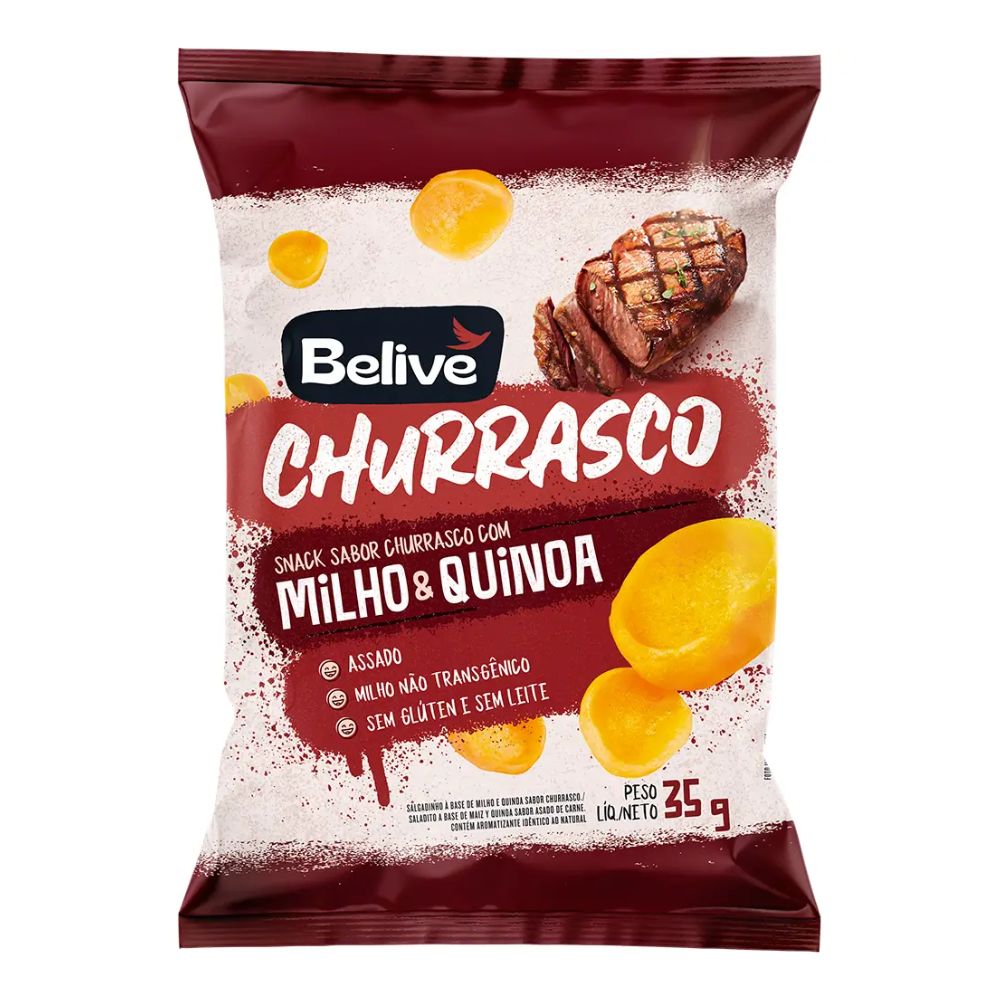 Snack Assado de Milho Sabor Churrasco Belive 35g
