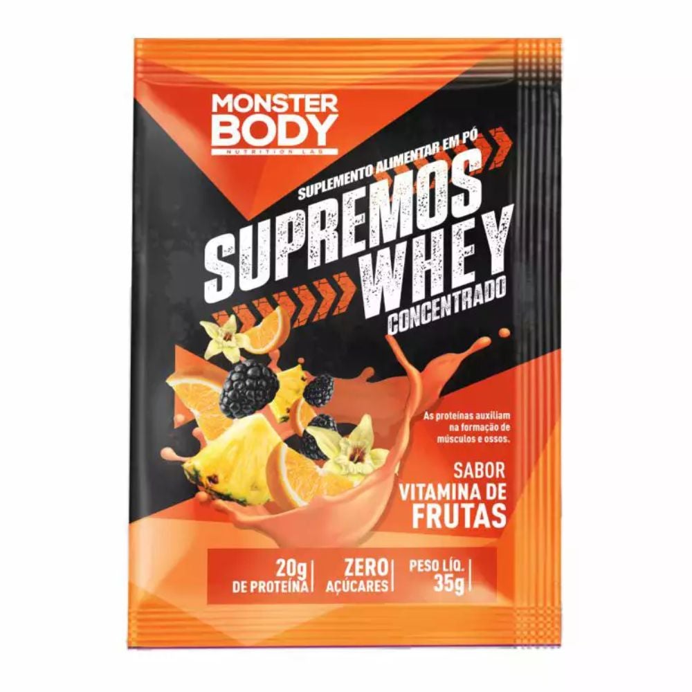 Supremos Whey Concentrado Sabor Vitamina de Frutas SupraErvas 35g