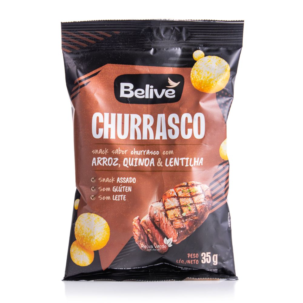 Snack Multigrãos Sabor Churrasco Sem Glúten Belive 35g