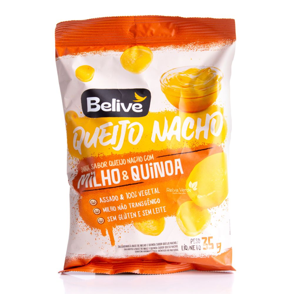 Snack Assado de Milho Sabor Queijo Nacho Belive 35g