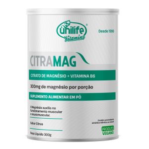 Citramag Citrato de Magnésio + Vitamina B6 Sabor Citrus Unilife 300g