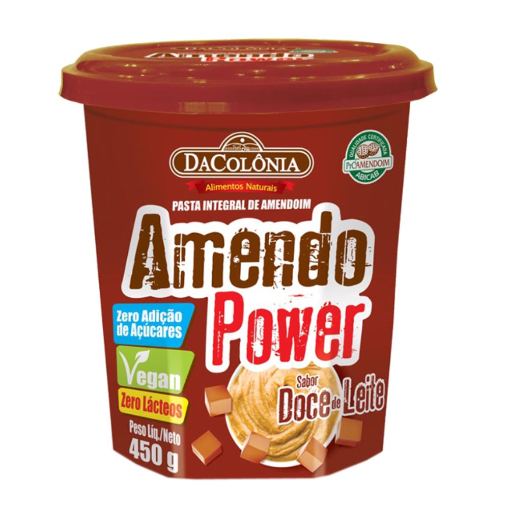 Pasta de Amendoim Amendo Power sabor Doce de Leite DaColônia 450g