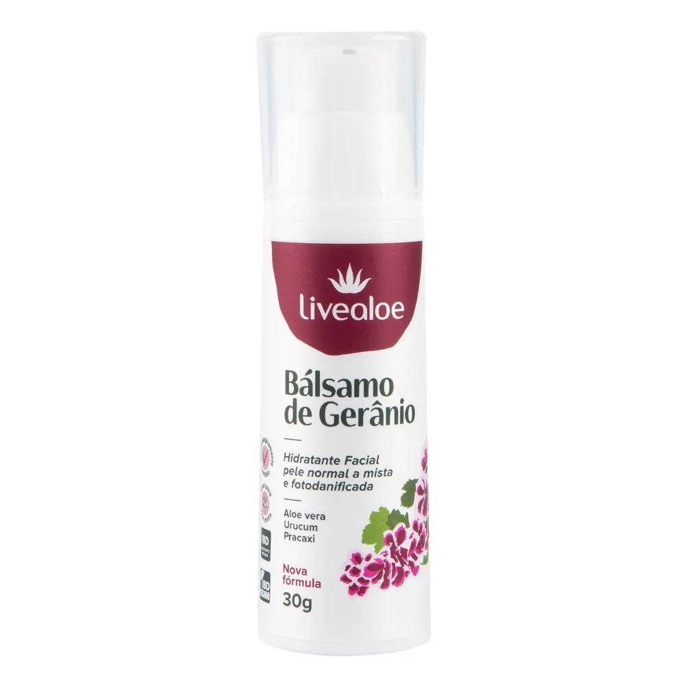 Hidratante Facial Bálsamo de Gerânio Livealoe 30ml