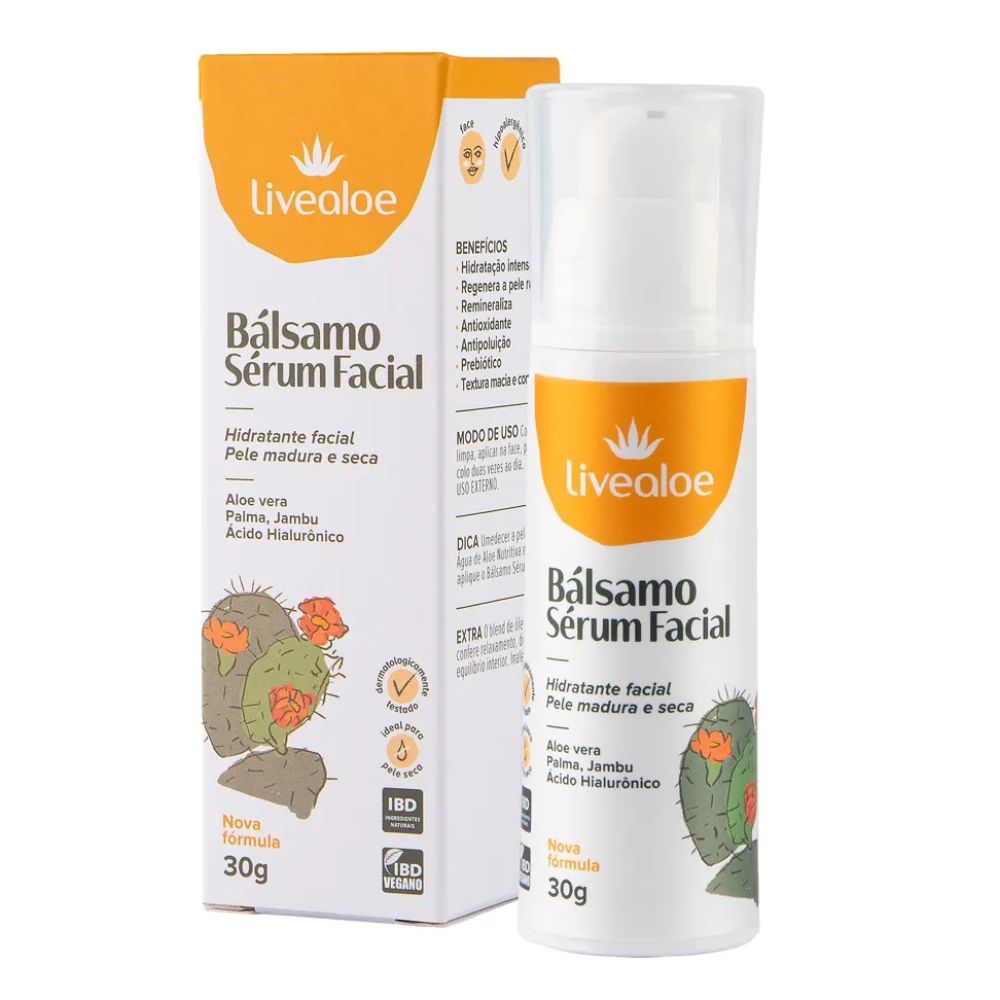 Hidratante Facial Bálsamo Sérum Livealoe 30ml - Imagem 3
