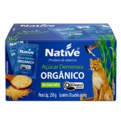 Açúcar Demerara Orgânico Native 50 Sachês de 5g