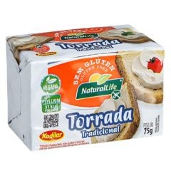 Torrada Tradicional Sem Glúten Vegana Natural Life 75g