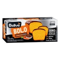 Bolo de Cenoura com Cobertura de Chocolate Zero Sem Glúten Belive 290g