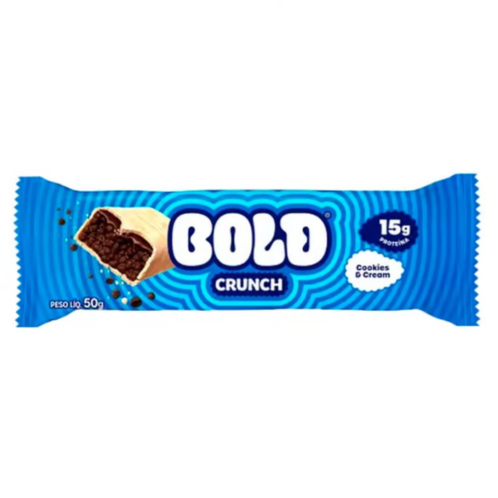 Barra de Proteína Crunch Sabor Cookies e Cream Bold 50g